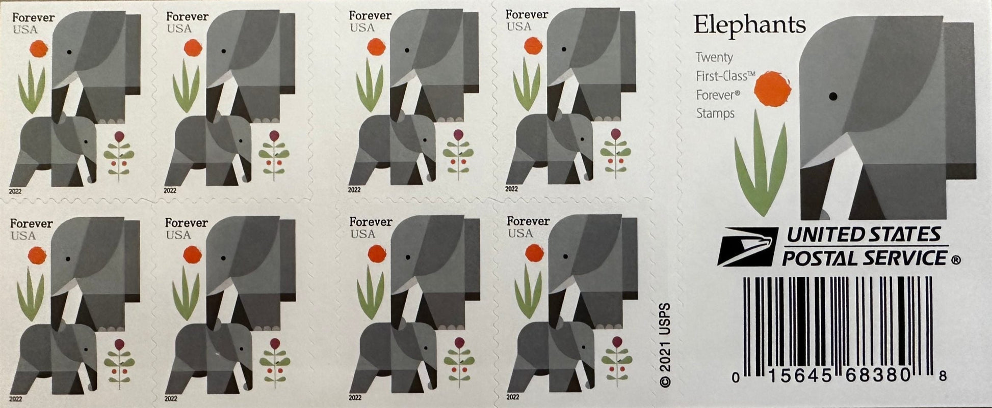 USPS Cartoon Elephants Star Forever First Class Postage Stamps image 1