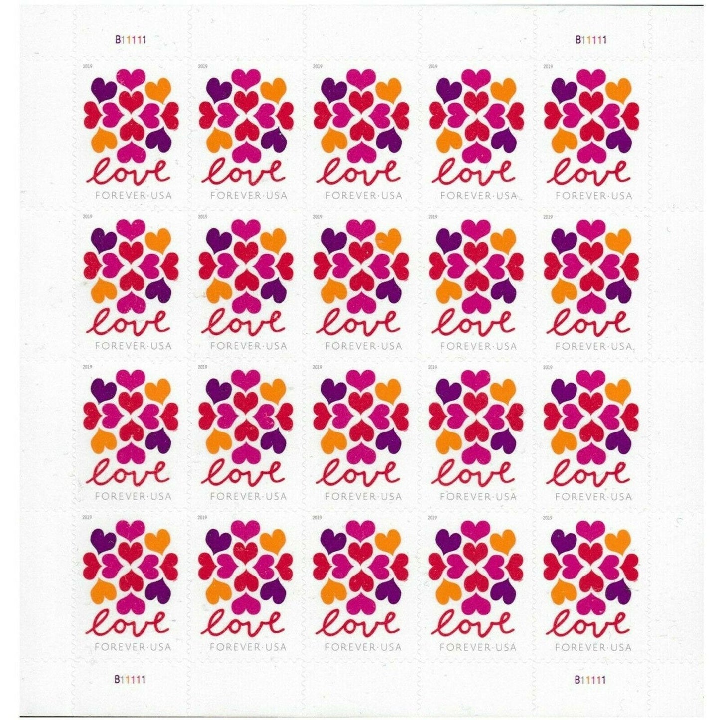 2019 Love Hearts Blossom Forever First Class Postage Stamps image 0