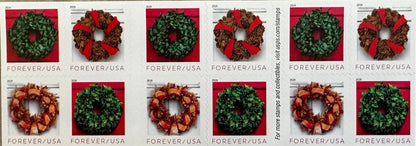 USPS Holiday Wreath Forever First Class Postage Stamps image 2