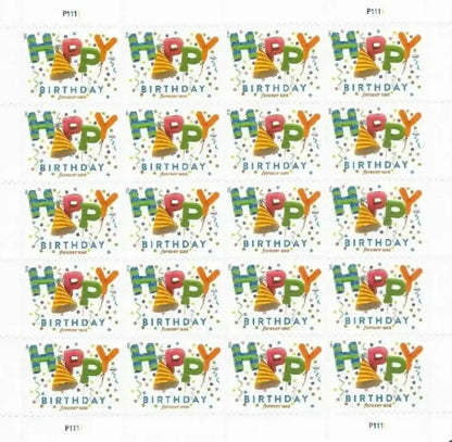 USPS Happy Birthday Forever First Class Postage Stamps