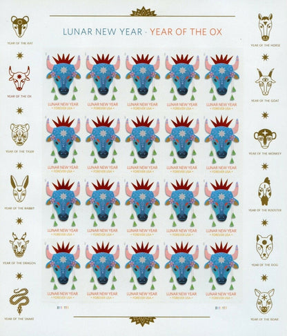 Year of the Ox Stamp Celebrates Lunar New Year Forever First Class Postage Stamps image 0